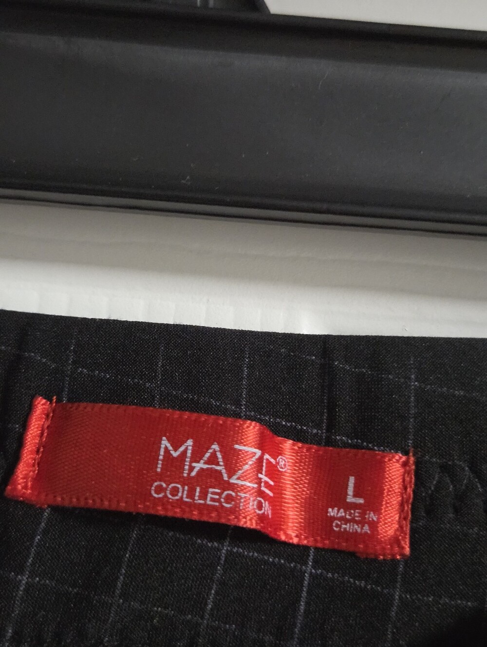 Maze Womens Black/White Windowpane Lined Like Sweats Leggings Size L - Picture 2 of 8